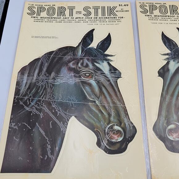 Vintage Meyercord Horse Head Decals Set of Two Sport-Stik NWT - Picture 2 of 7